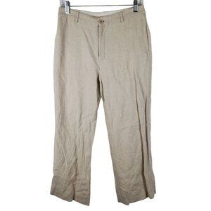 Vintage GAP Linen pants Womens 4 Straight Leg‎ Cropped Khaki Y2K 2000 Beige